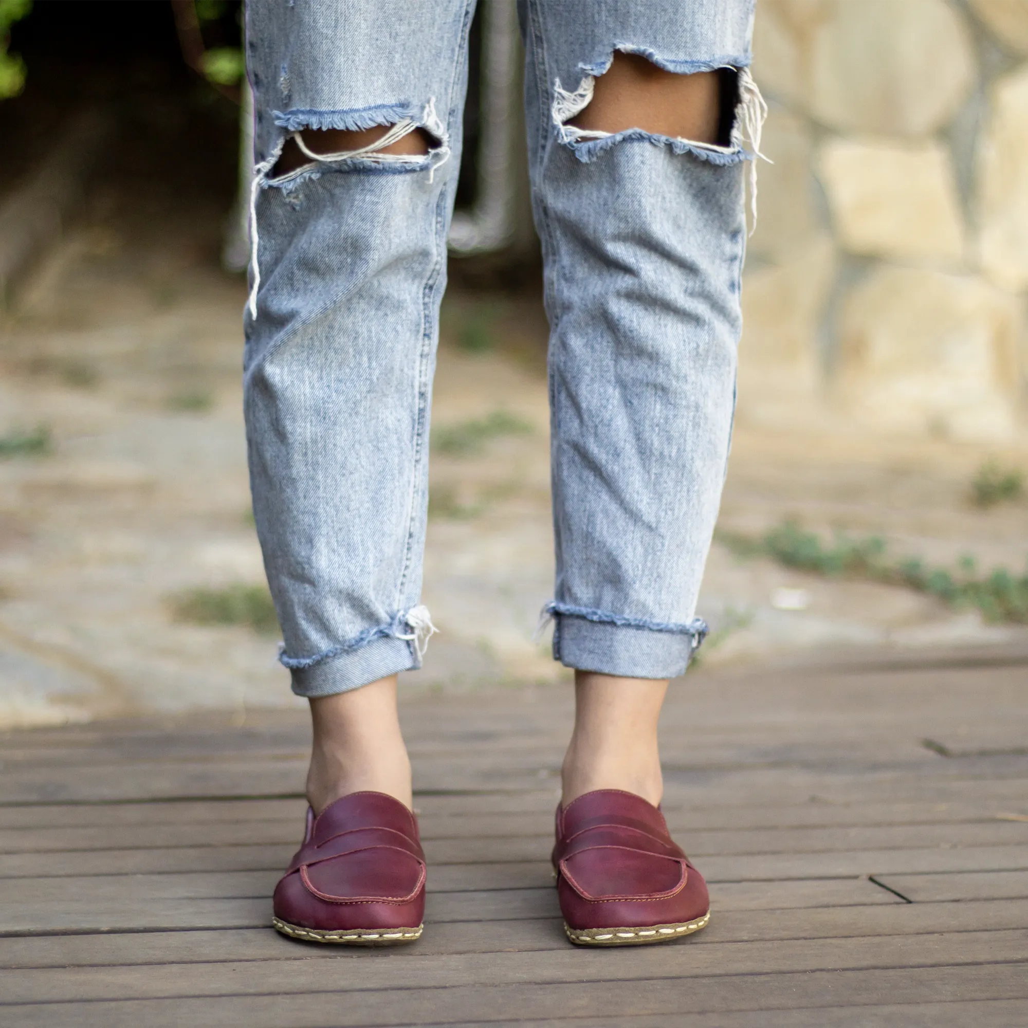 Earthing Barefoot Shoes Crazy Burgundy Women's