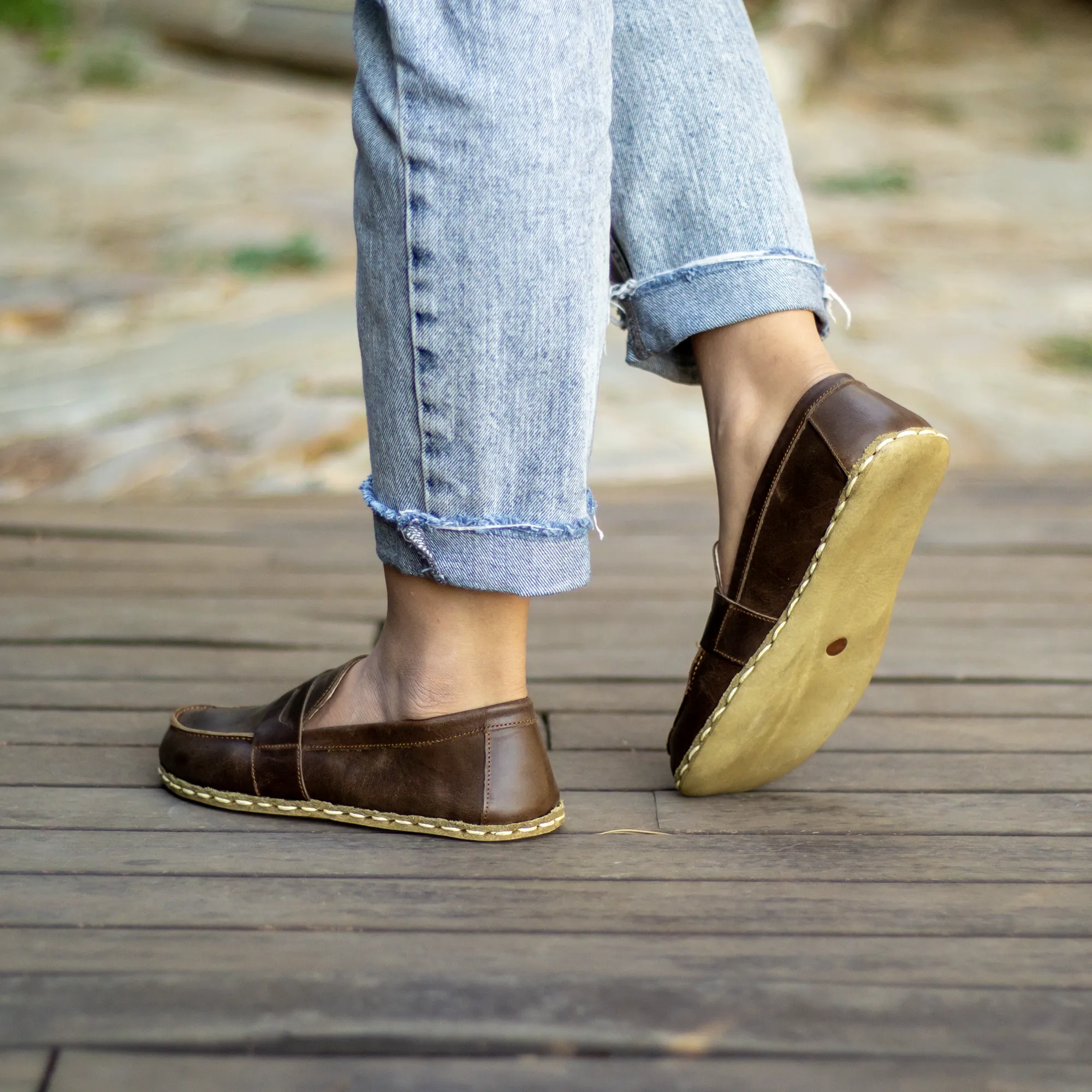 Earthing Barefoot Shoes Crazy Classic Brown Women's