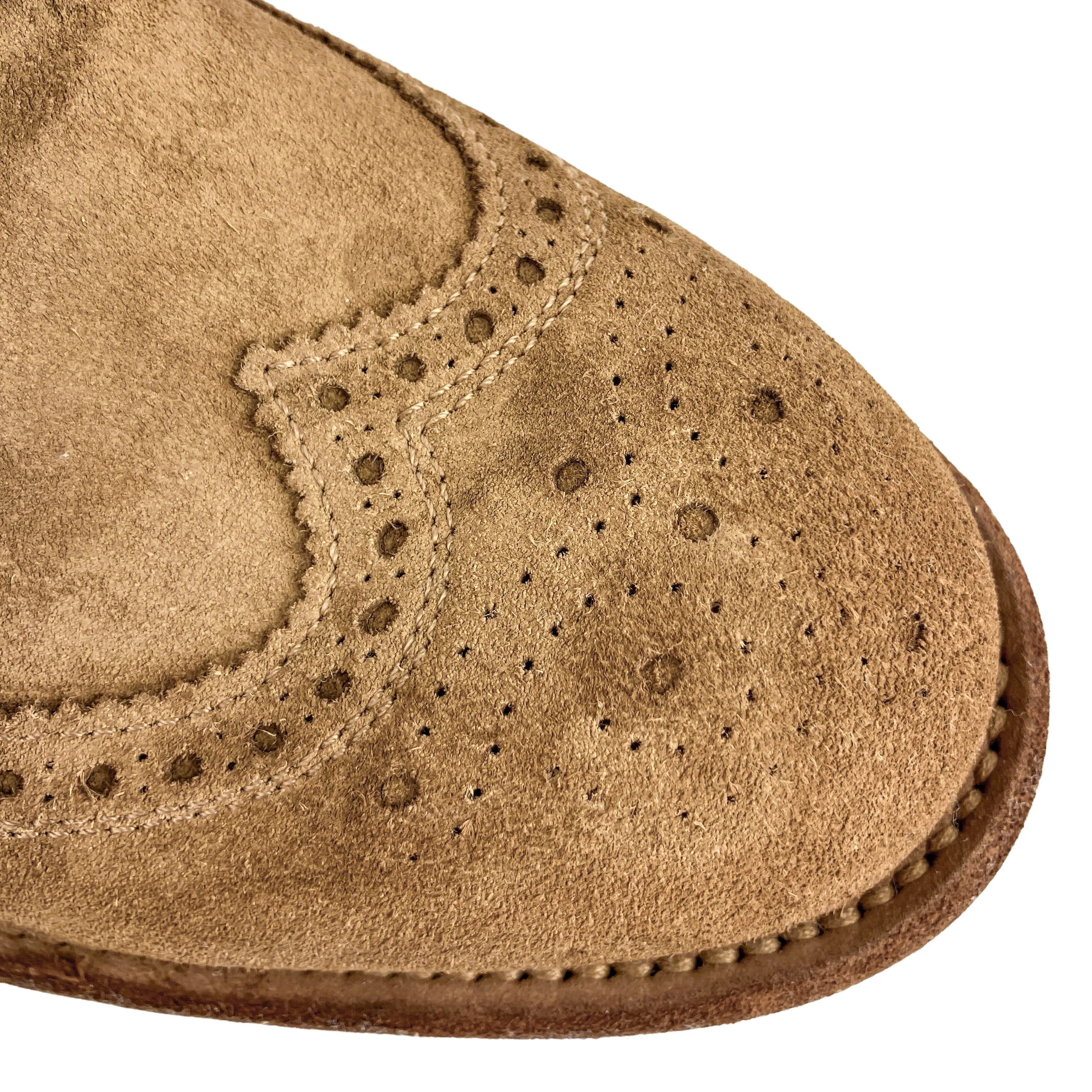 Eleventy Perforated Suede Shoes in Warm Brown