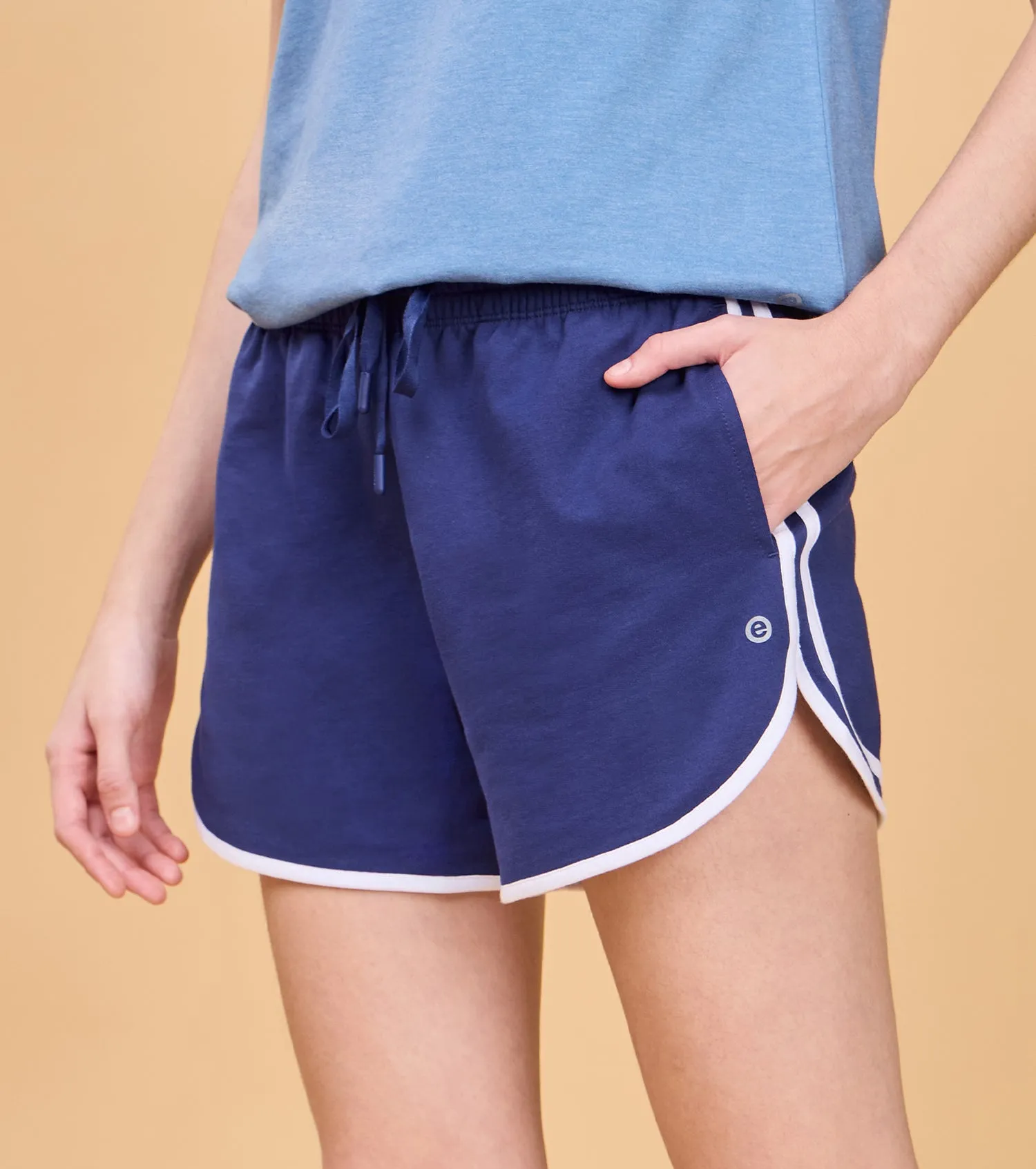 Enamor E702 Boxer Shorts - Cotton Terry Shorts with Contrast Binding for Stylish Comfort