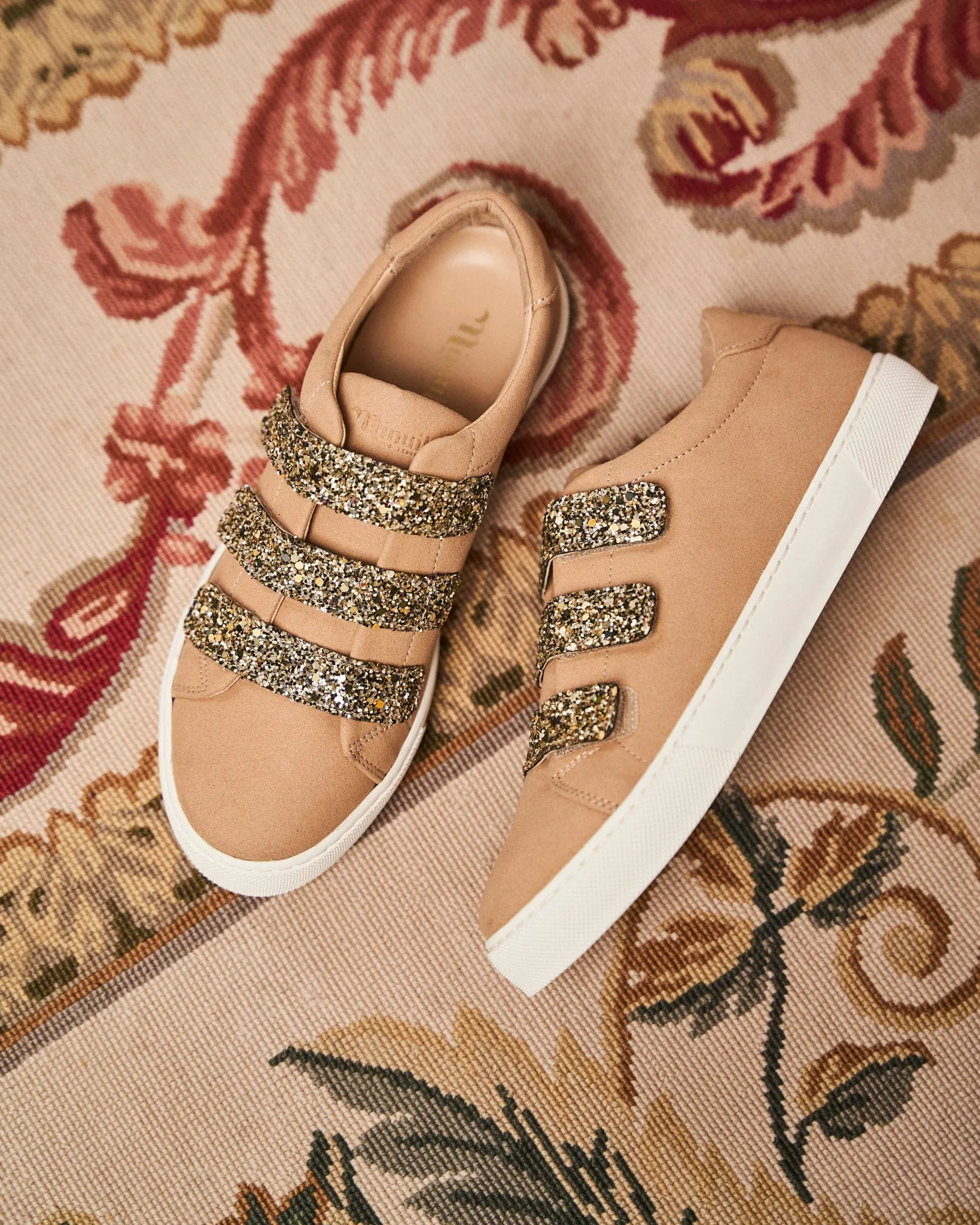 Farandole Recycled Vegan Suede Sneakers | Latte