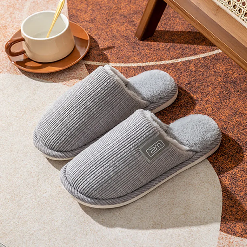 Fashion Indoor Home Slippers Non-slip Floor Shoes For Women Men Soft Bottom Velvet  Fur Slides House Shoes Bedroom Slipper