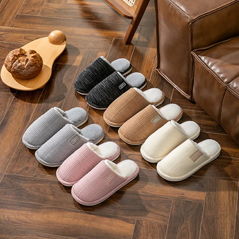 Fashion Indoor Home Slippers Non-slip Floor Shoes For Women Men Soft Bottom Velvet  Fur Slides House Shoes Bedroom Slipper