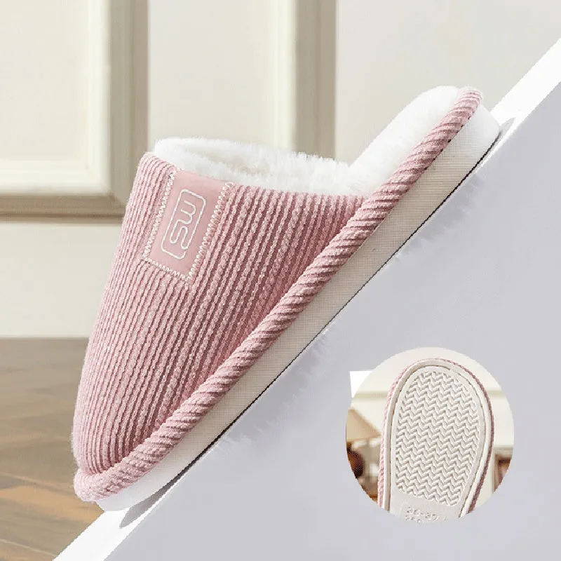 Fashion Indoor Home Slippers Non-slip Floor Shoes For Women Men Soft Bottom Velvet  Fur Slides House Shoes Bedroom Slipper