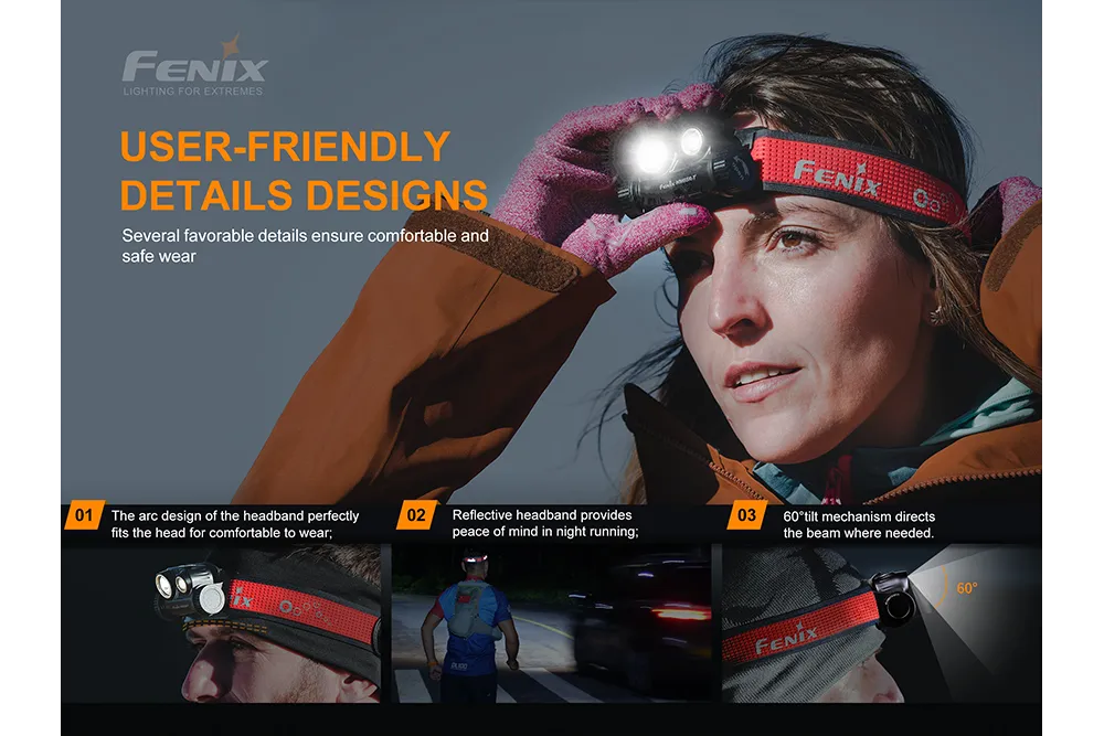 Fenix HM65R-T Trail Running LED Headlamp - 1500 Lumens