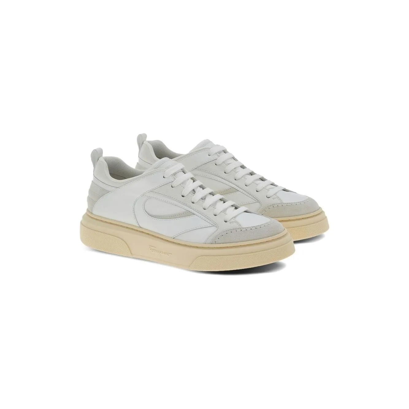 Ferragamo Low Sneakers veal leather white