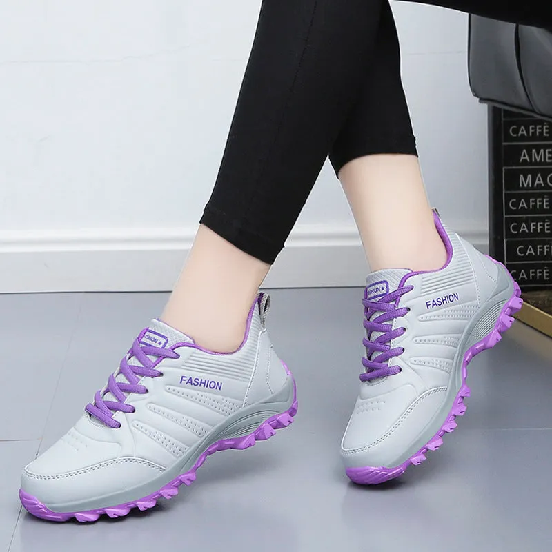 Flat Sneakers Women's Shoes Autumn and Winter Leather