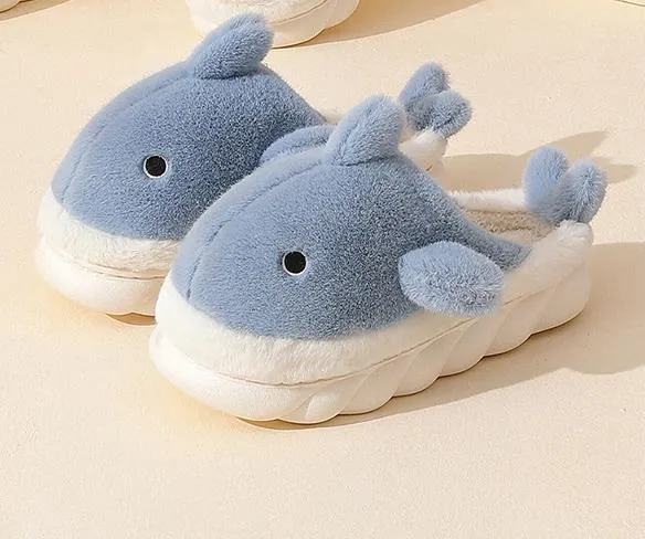 Fluffy Shark Slippers