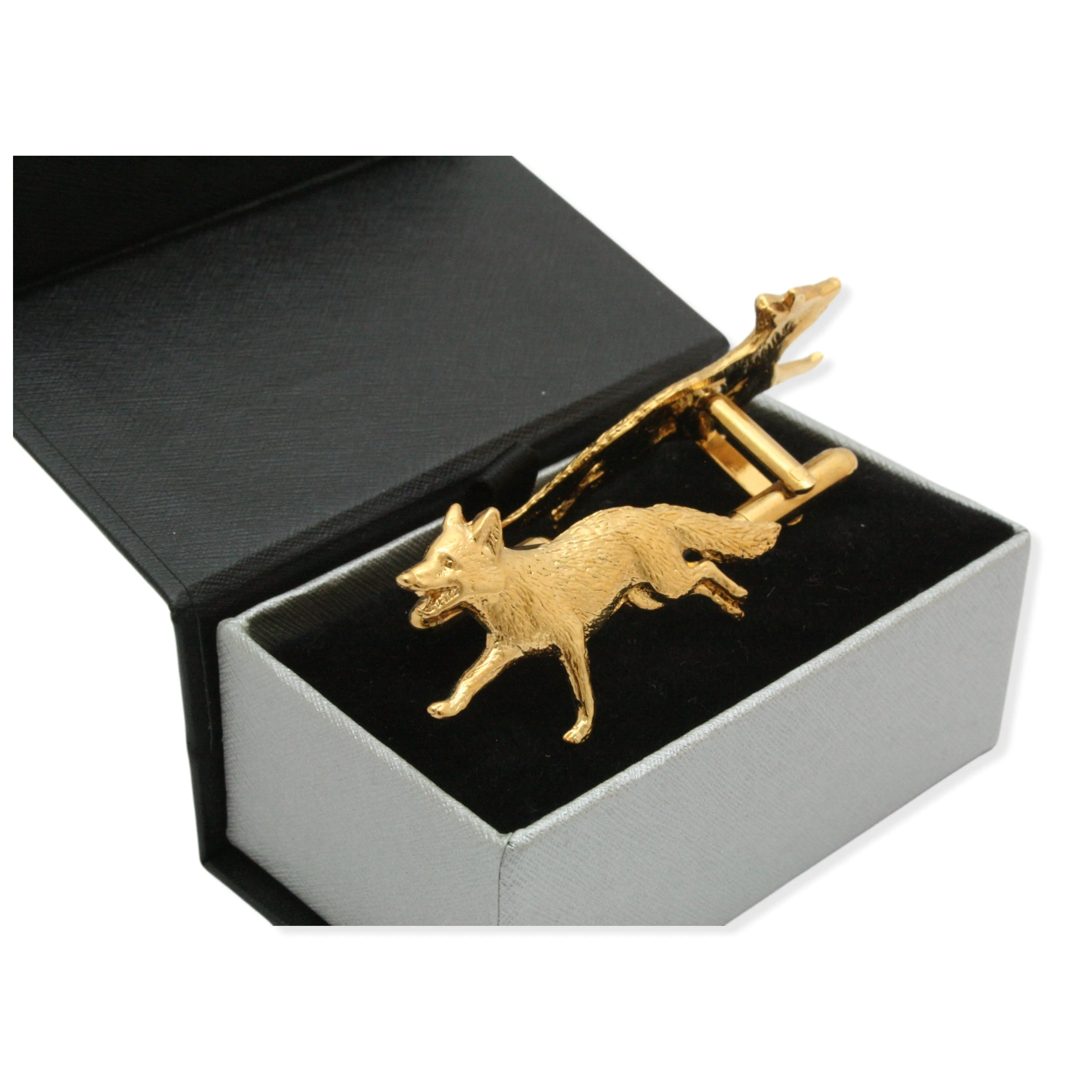 Fox Running Gold Plated 22ct Cufflinks