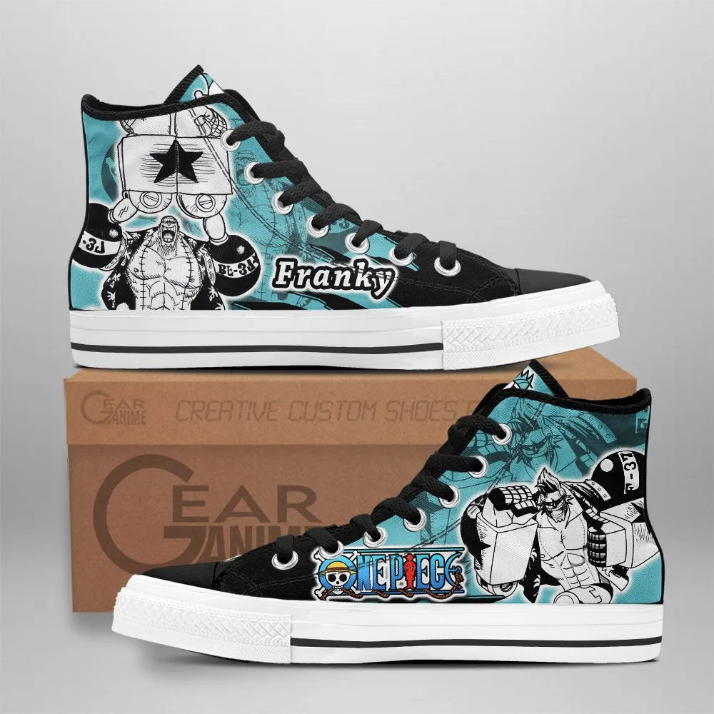 Franky High Top Shoes OP Custom Anime Sneakers Mix Manga