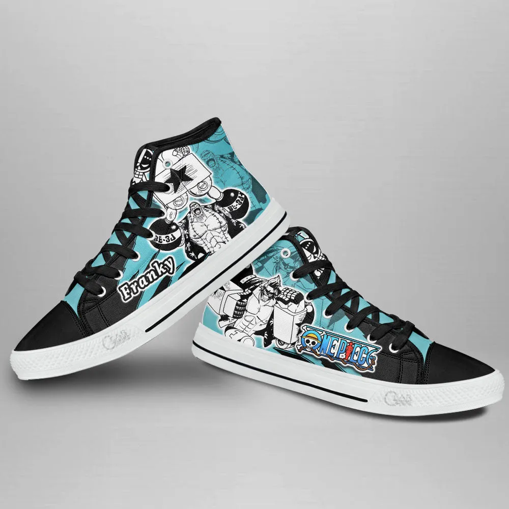 Franky High Top Shoes OP Custom Anime Sneakers Mix Manga