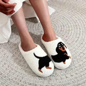 Fuzzy Dachshund Slippers