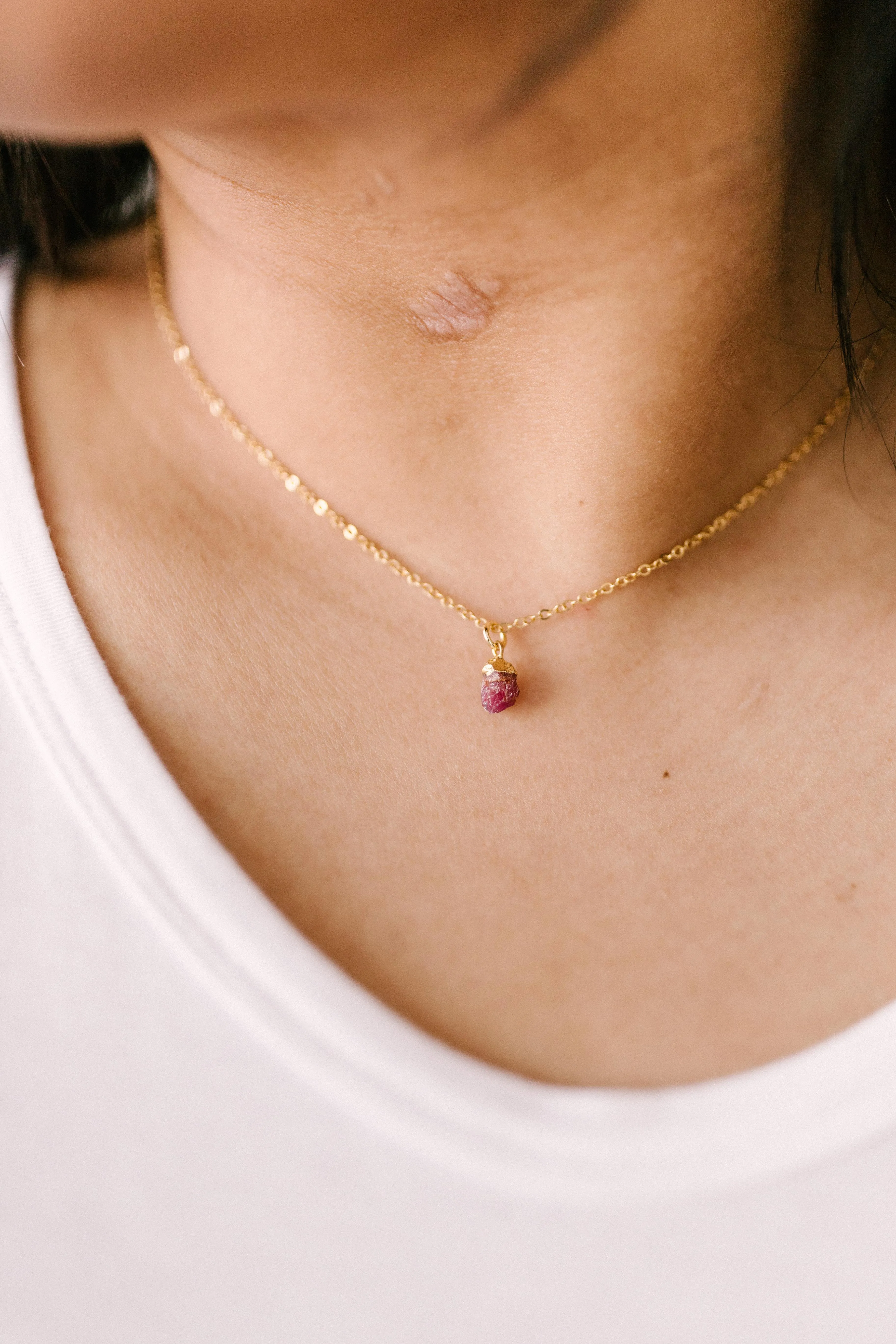 Garnet Nugget Necklace