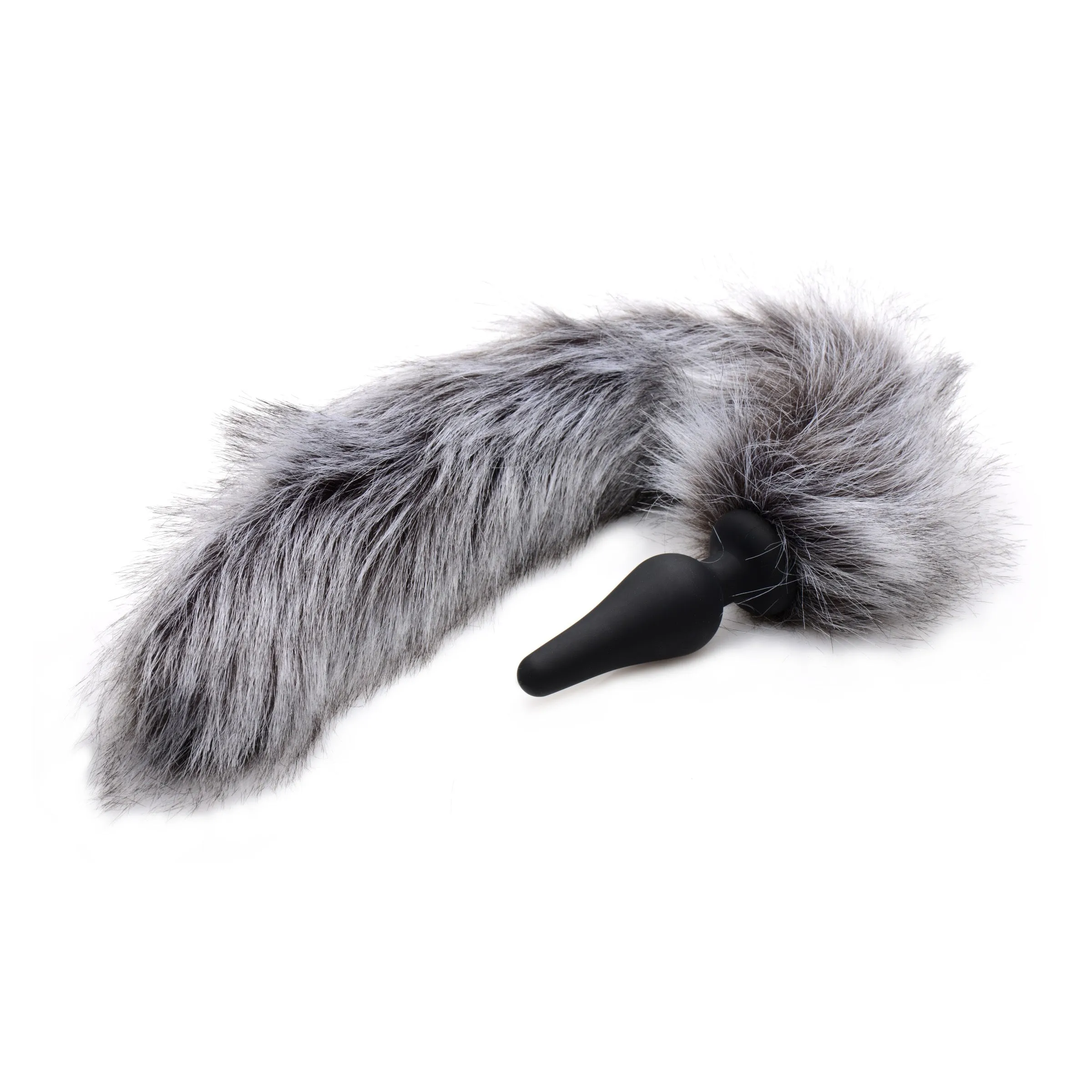 Grey Wolf Tail Anal Plug And Ears Set