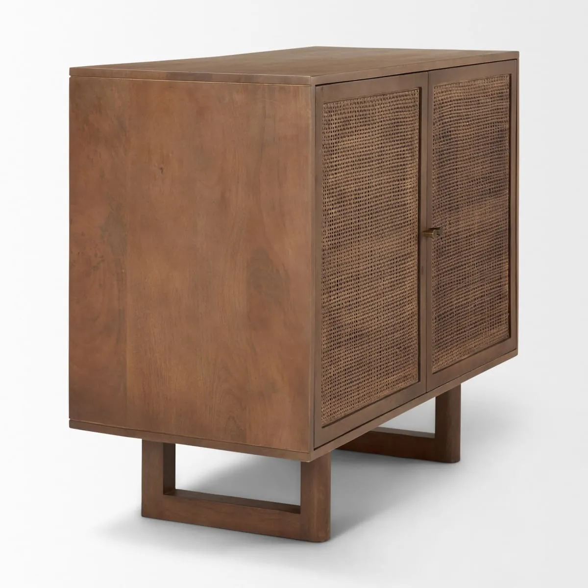 Grier Accent Cabinet Medium Brown Wood | Cane Accent | 2 Door