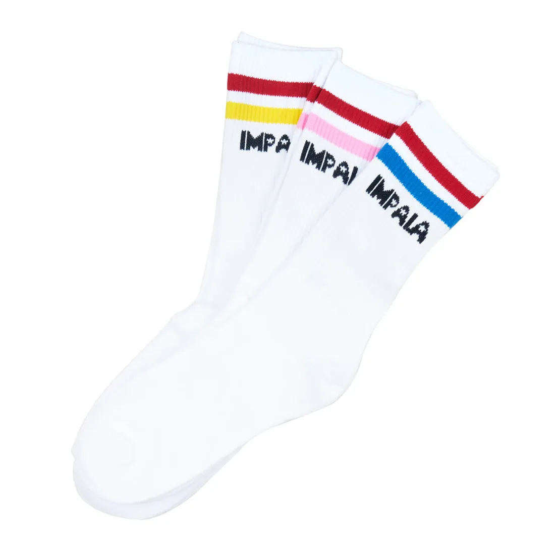 Impala Skate Crew Socks 3pk - Multi Stripe