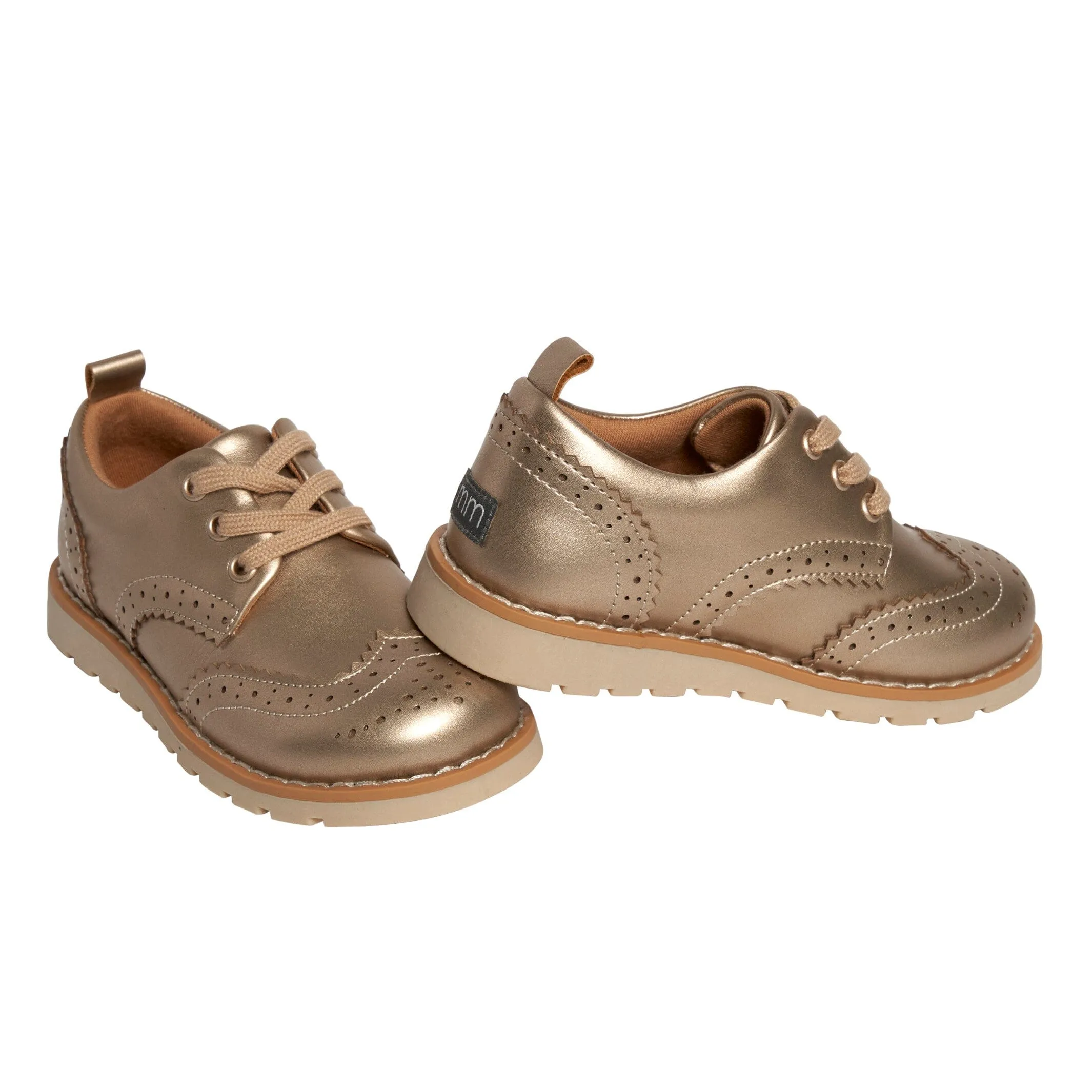 Infant & Toddler Girls Platinum Wingtip Oxfords