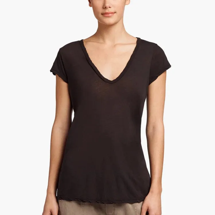 James Perse High Gauge Jersey Deep V Tee