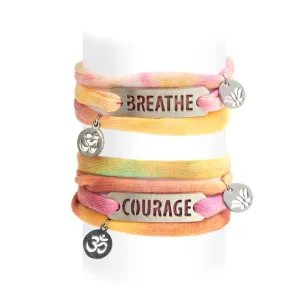 Jersey Wrap Bracelet - Pastel Tie Dye with Charms