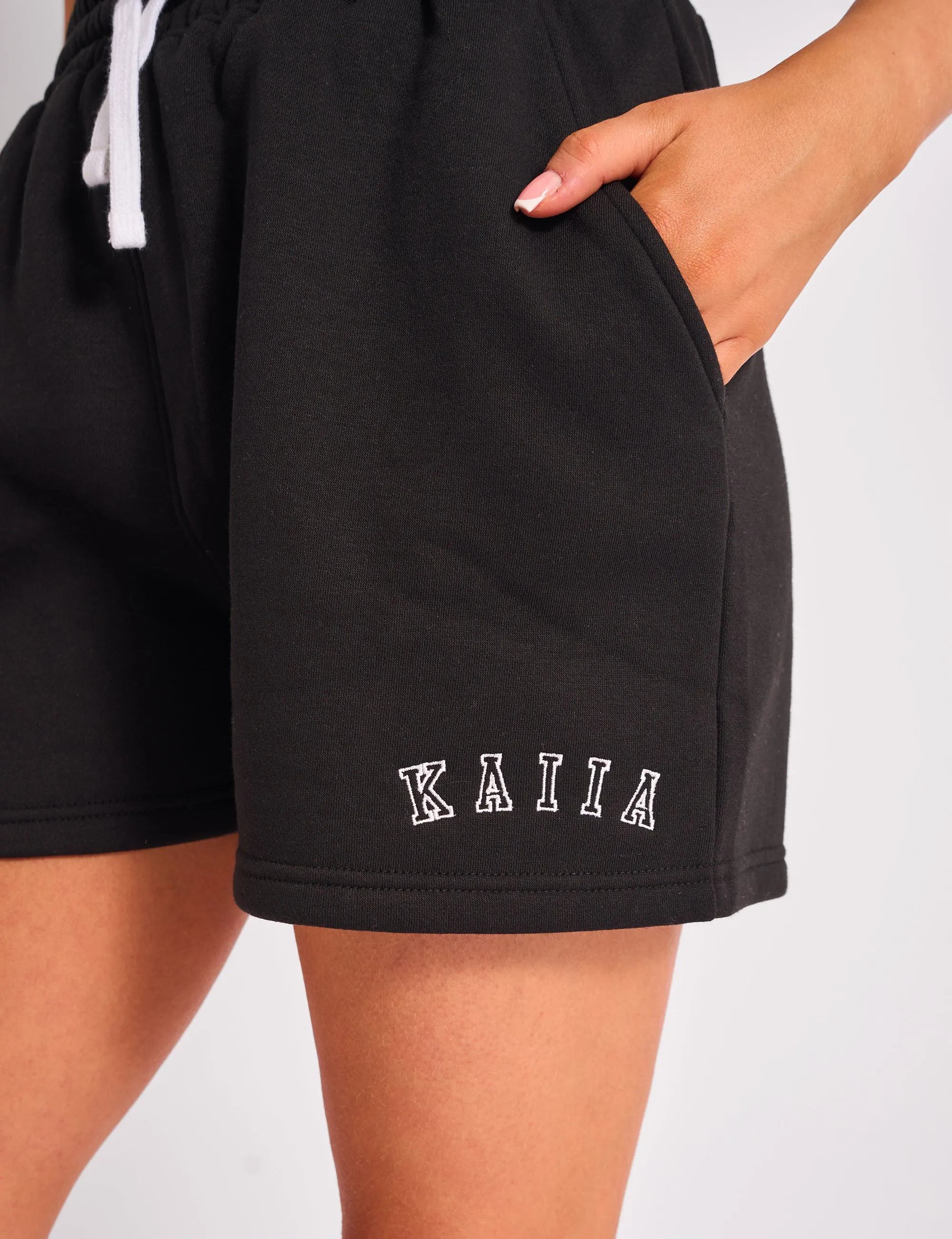 Kaiia Relaxed Sweat Shorts Black