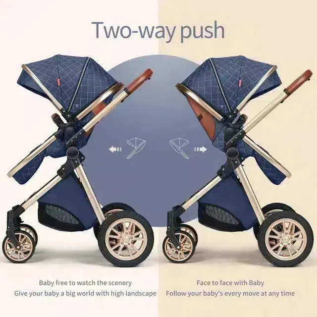 Khaki Premium 3-in-1 Baby Stroller