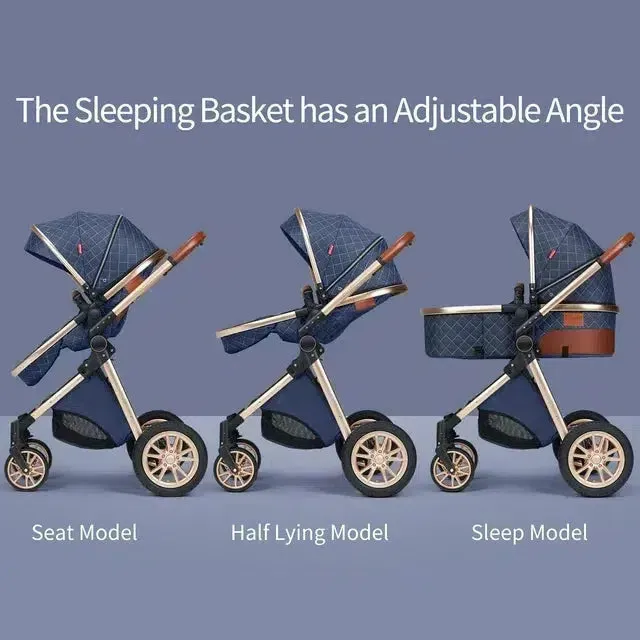 Khaki Premium 3-in-1 Baby Stroller