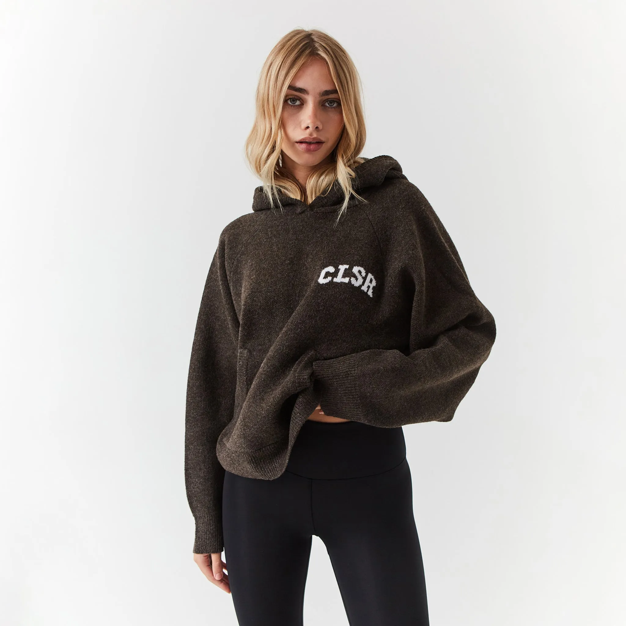 Knit CLSR Hoodie | Brown