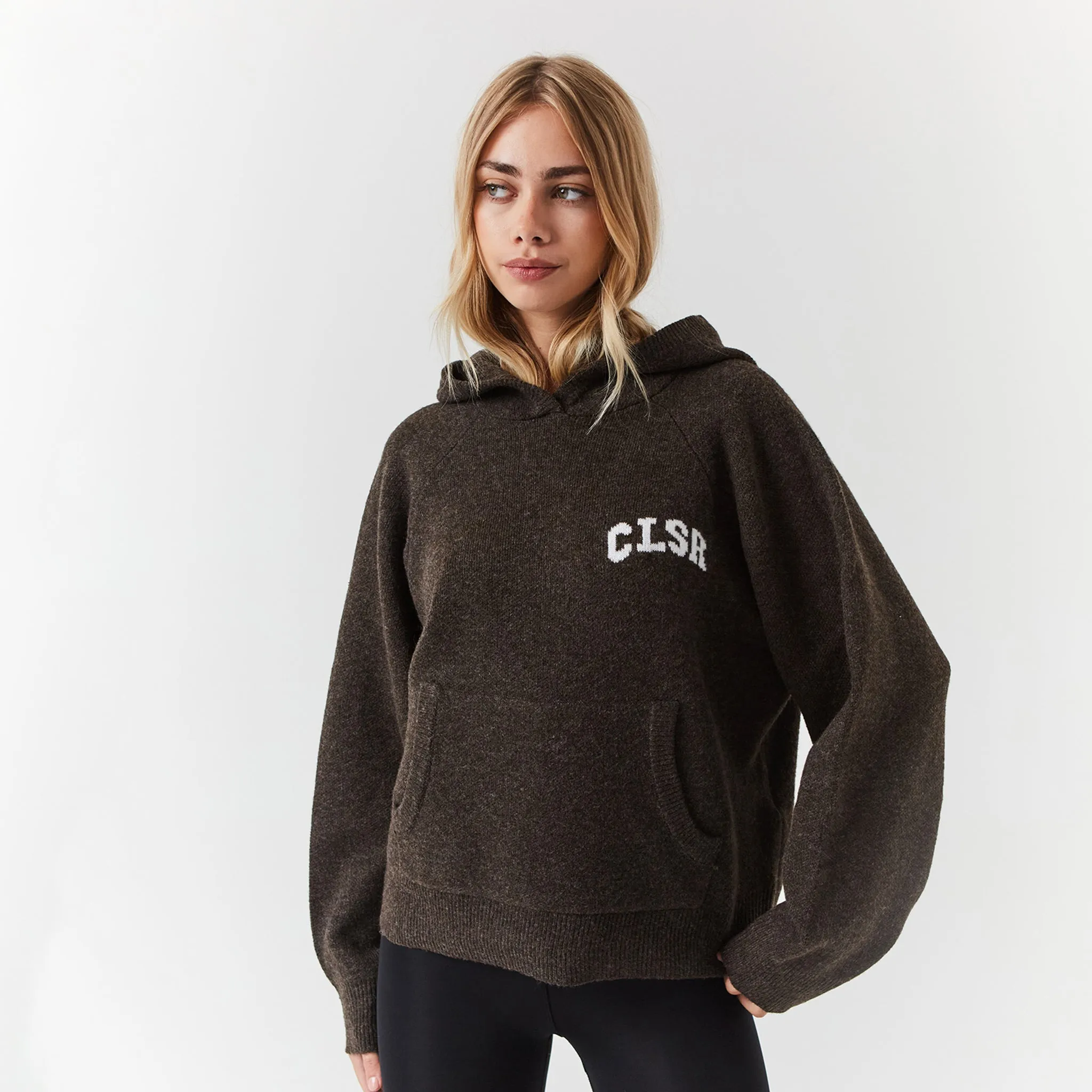 Knit CLSR Hoodie | Brown