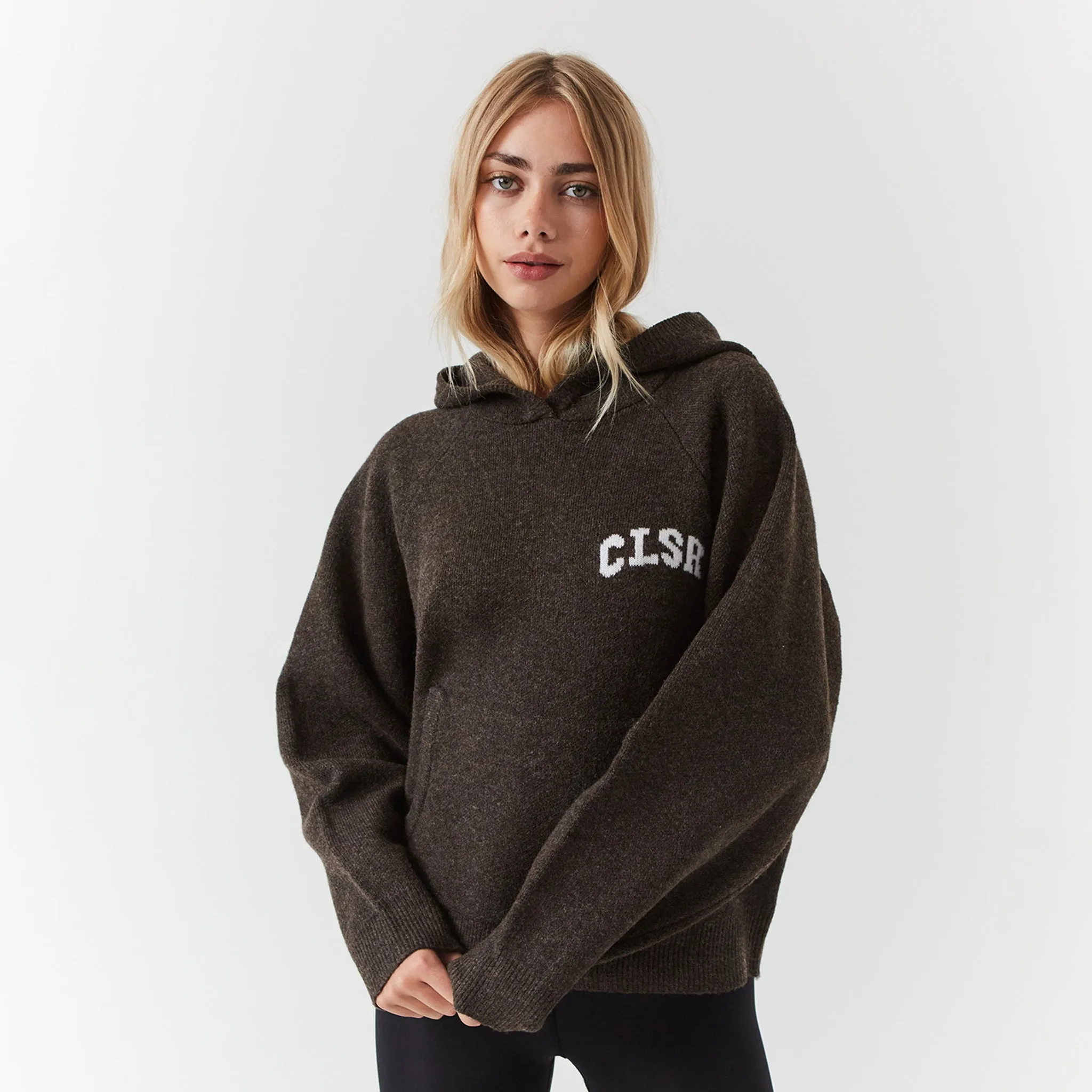 Knit CLSR Hoodie | Brown