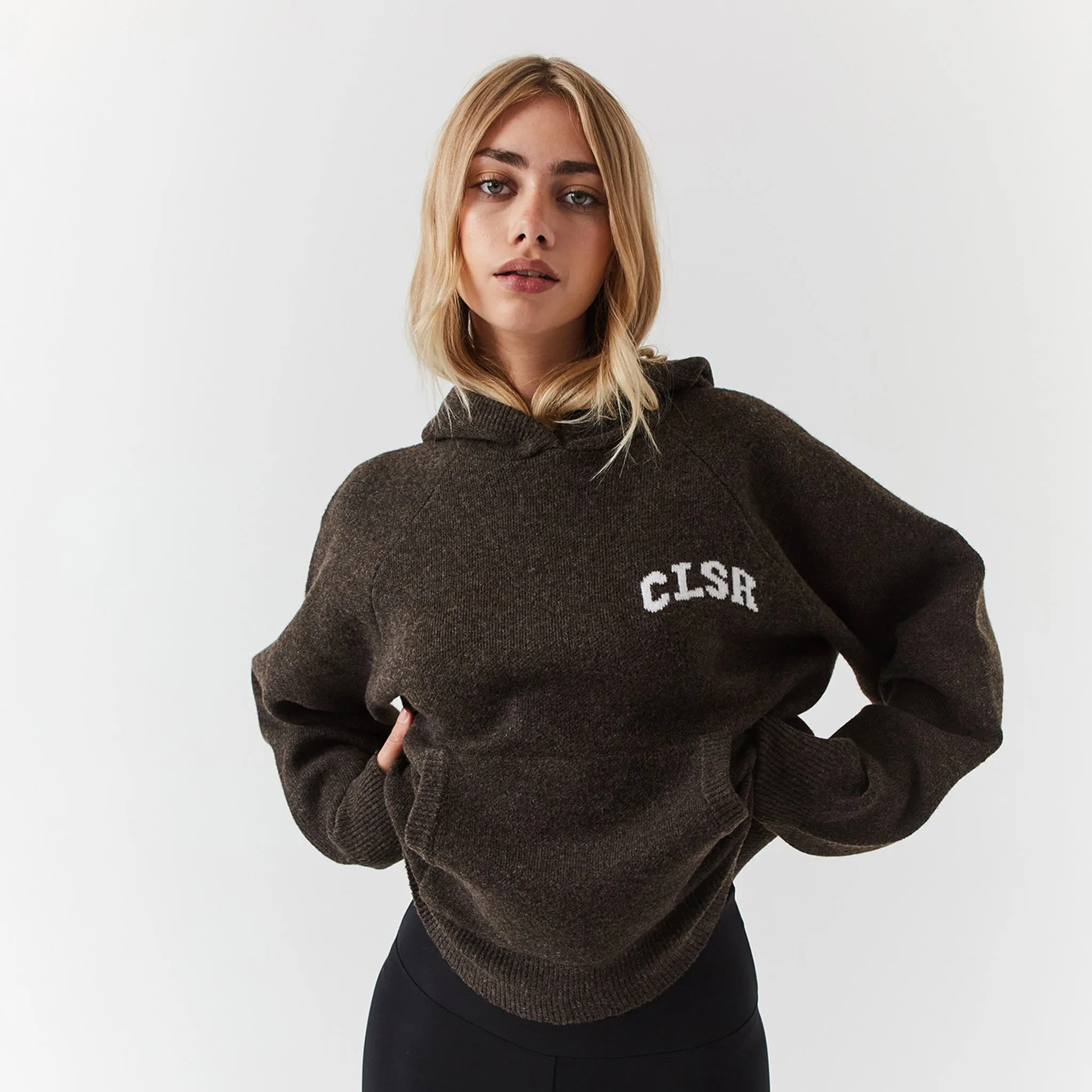 Knit CLSR Hoodie | Brown