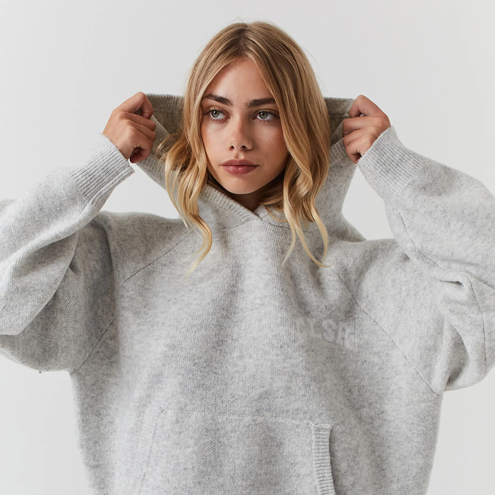 Knit CLSR Hoodie | Light Grey