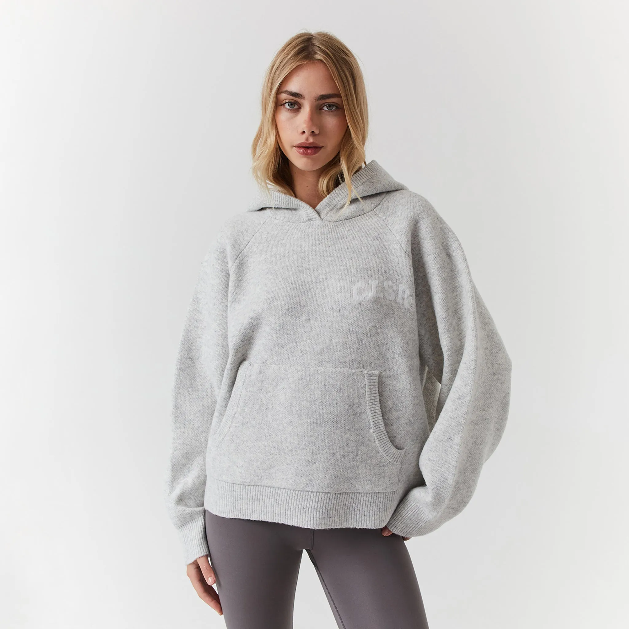 Knit CLSR Hoodie | Light Grey