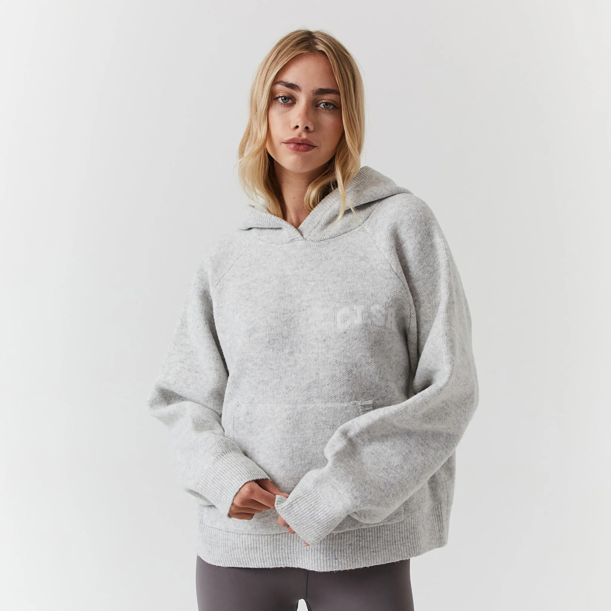 Knit CLSR Hoodie | Light Grey