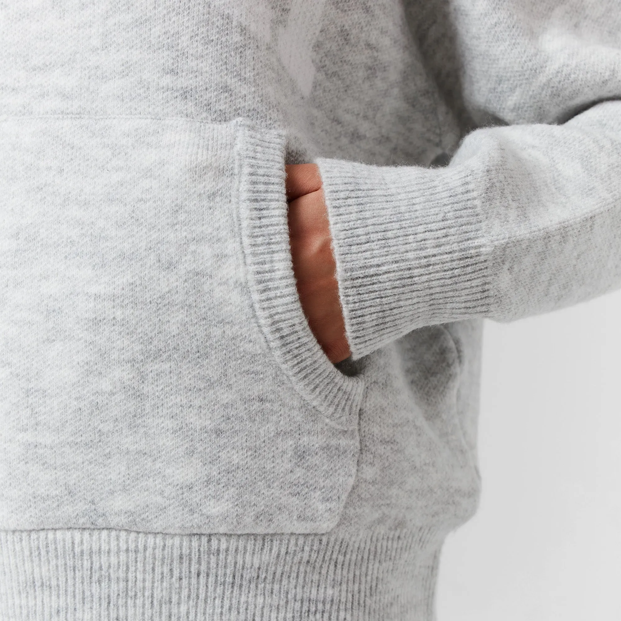 Knit Hoodie | Light Grey Marl