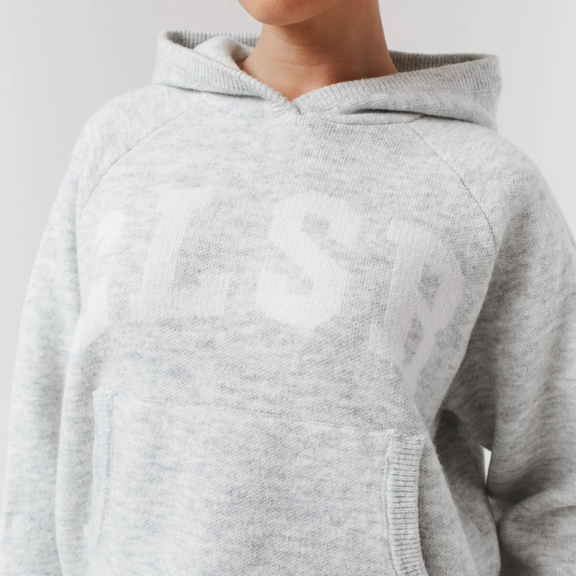 Knit Hoodie | Light Grey Marl