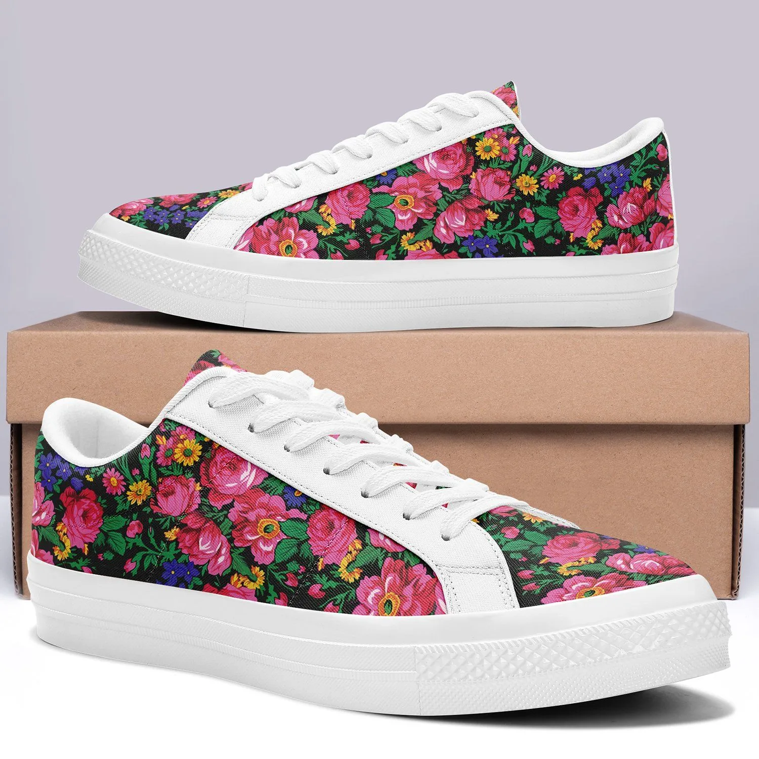 Kokum's Revenge - Black Aapisi Low Top Canvas Shoes White Sole