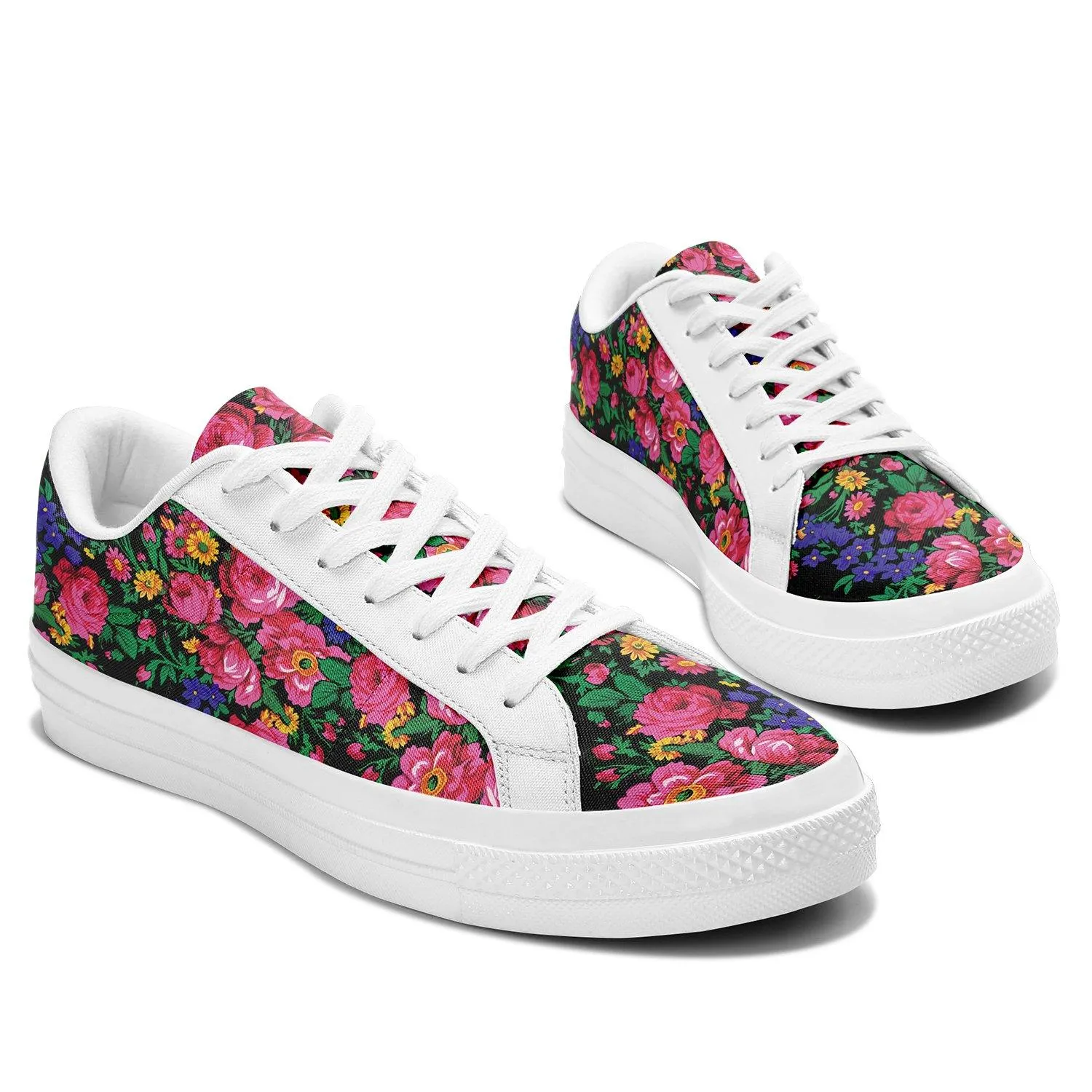 Kokum's Revenge - Black Aapisi Low Top Canvas Shoes White Sole