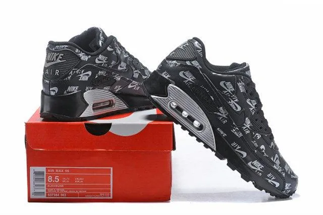 Latest Designs NA Max 90 Black Silver Sneakers