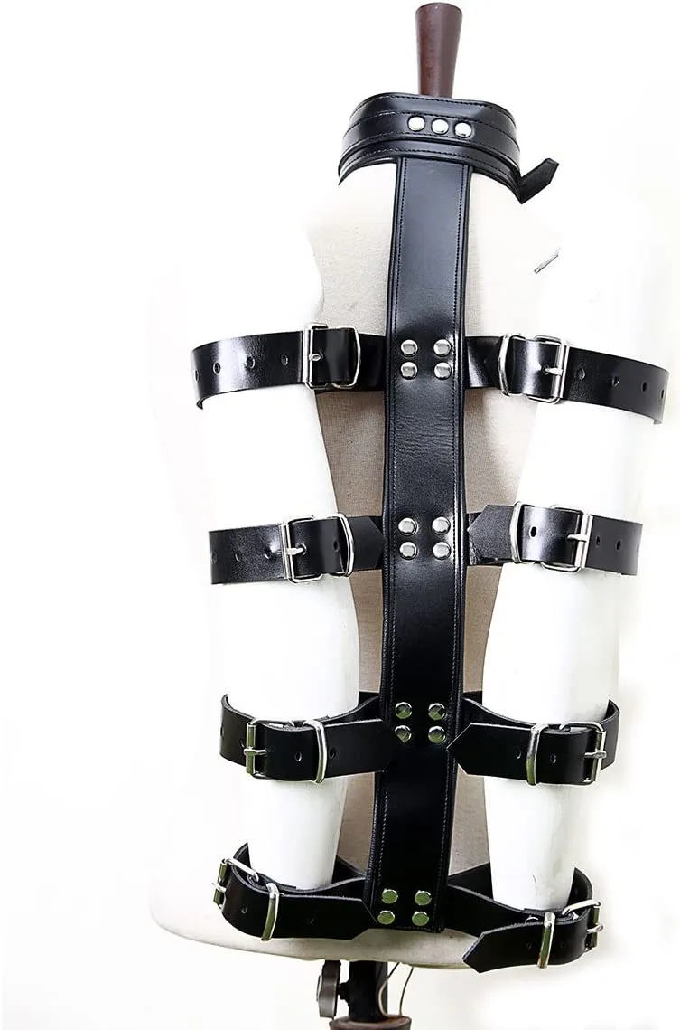 Leather Arm And Neck Binder - Bondage Restraint