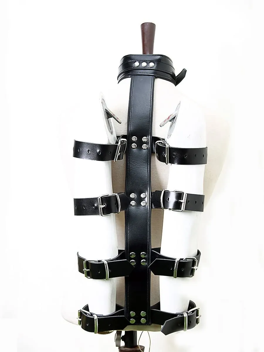 Leather Arm And Neck Binder - Bondage Restraint