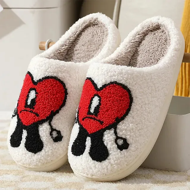 Love Heart Fluffy fur Slippers