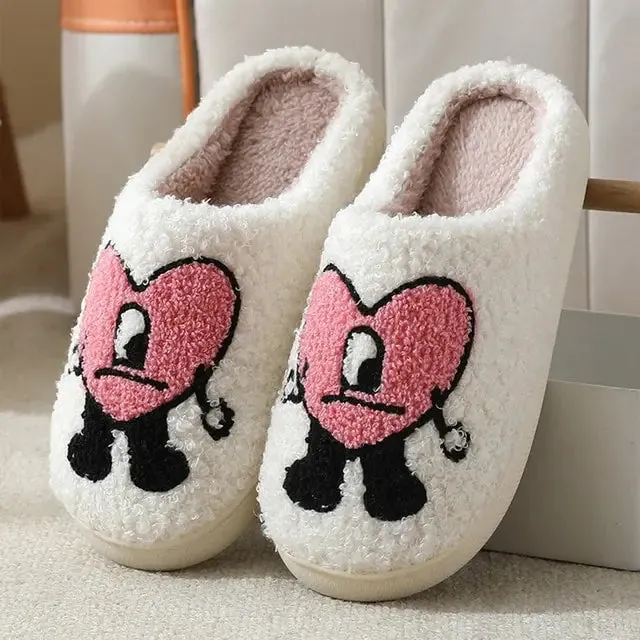 Love Heart Fluffy fur Slippers