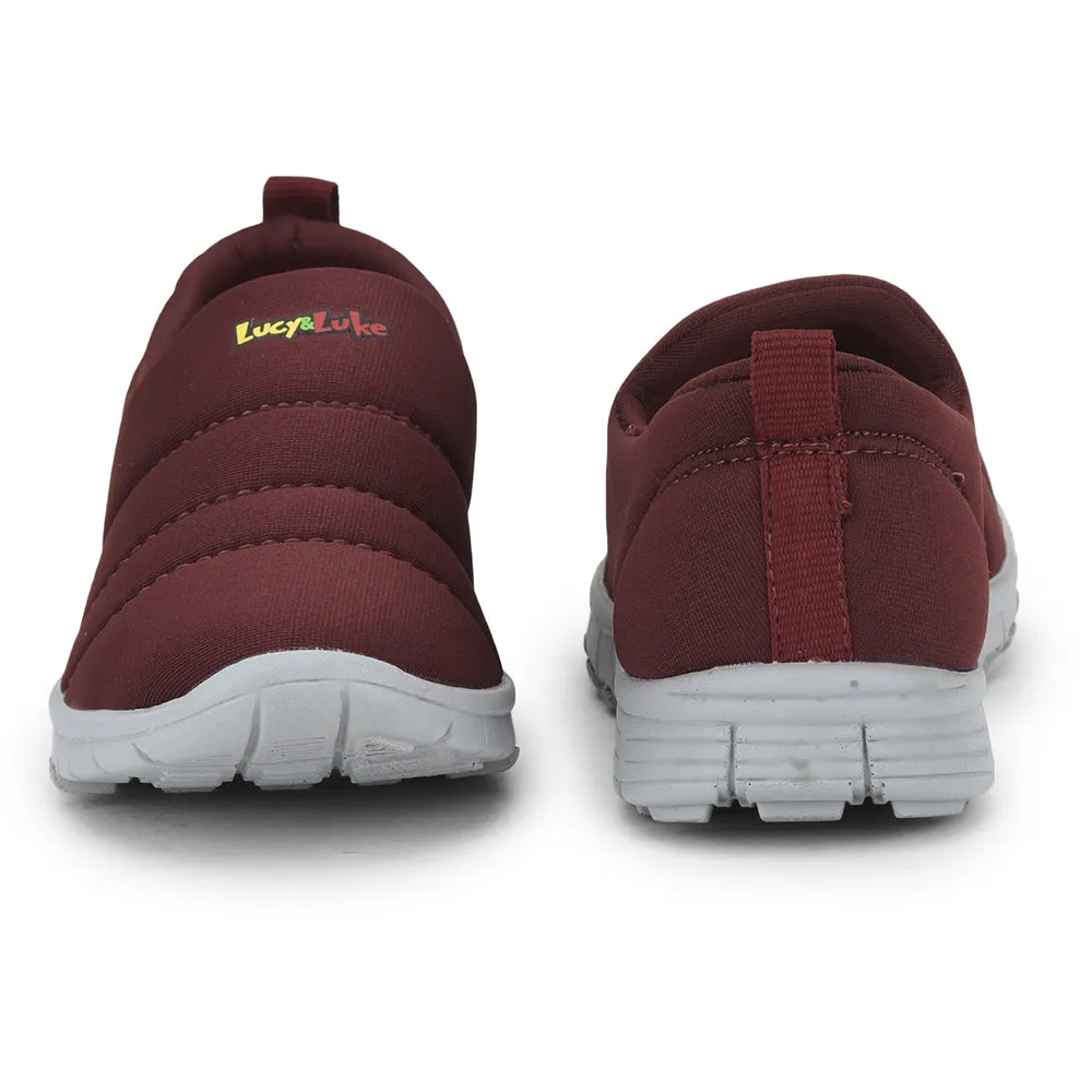 Lucy & Luke (Maroon) Sports Non Lacing Walking Shoes For Kids 2123-23 By Liberty