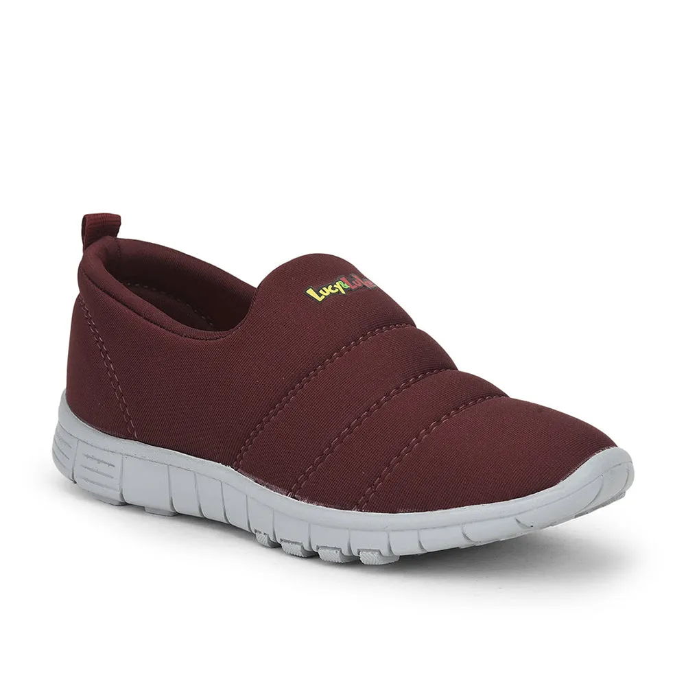 Lucy & Luke (Maroon) Sports Non Lacing Walking Shoes For Kids 2123-23 By Liberty