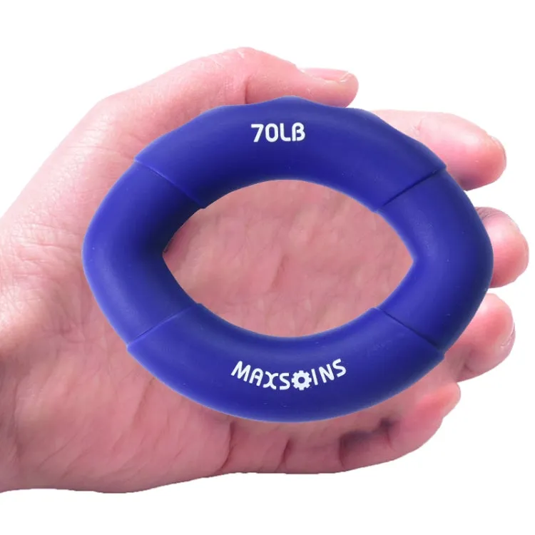 MAXSOINS MXO-009898 Silicone Finger Exercise Grip Device Olive Shape Rehabilitation Finger Pinch Device, Specification: 70LB(Blue)