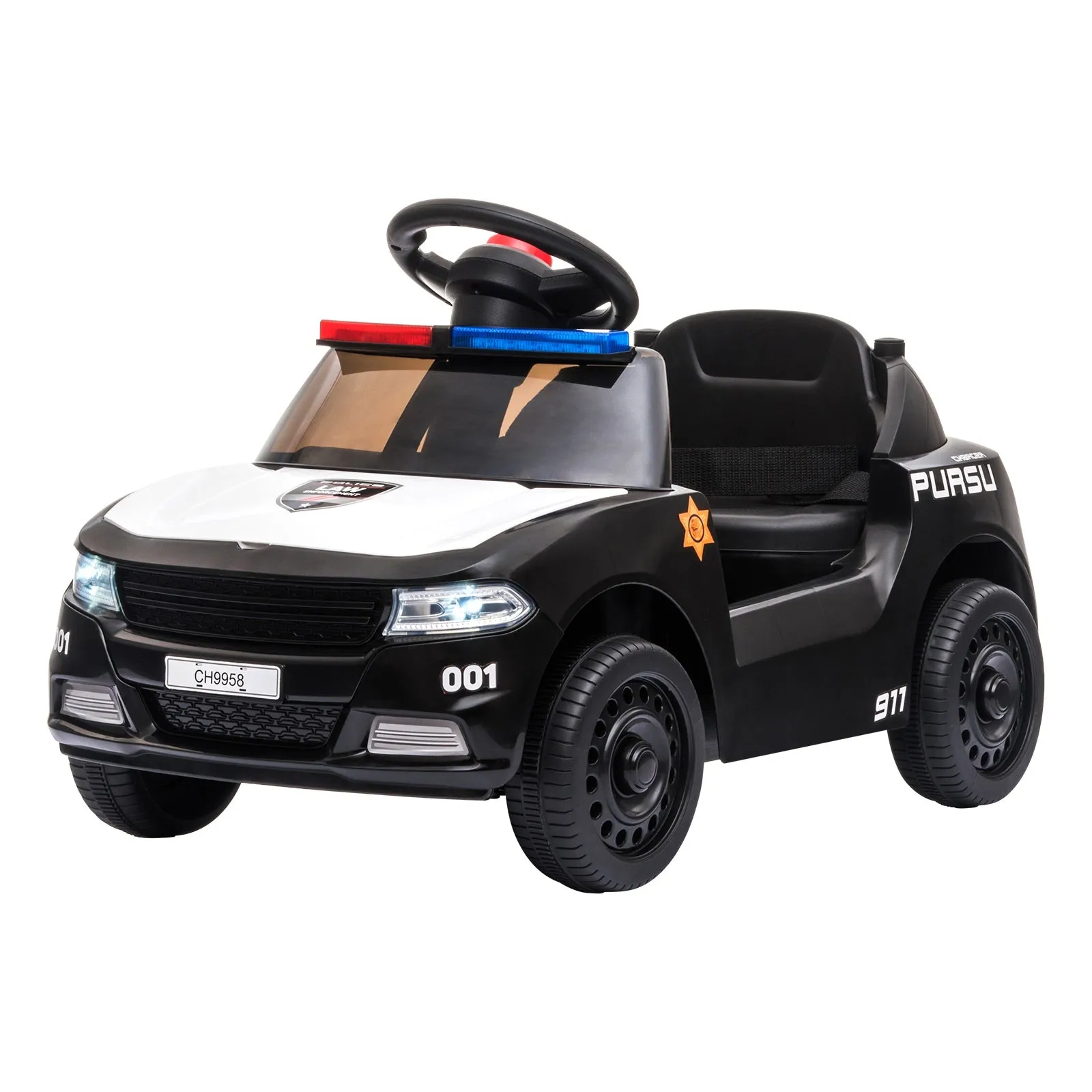 Mazam Kids Ride On Car Electric Toys Inspired Patrol Police Gift for Toddlers