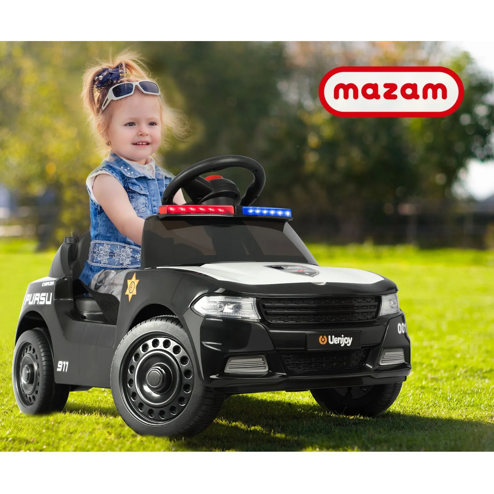 Mazam Kids Ride On Car Electric Toys Inspired Patrol Police Gift for Toddlers