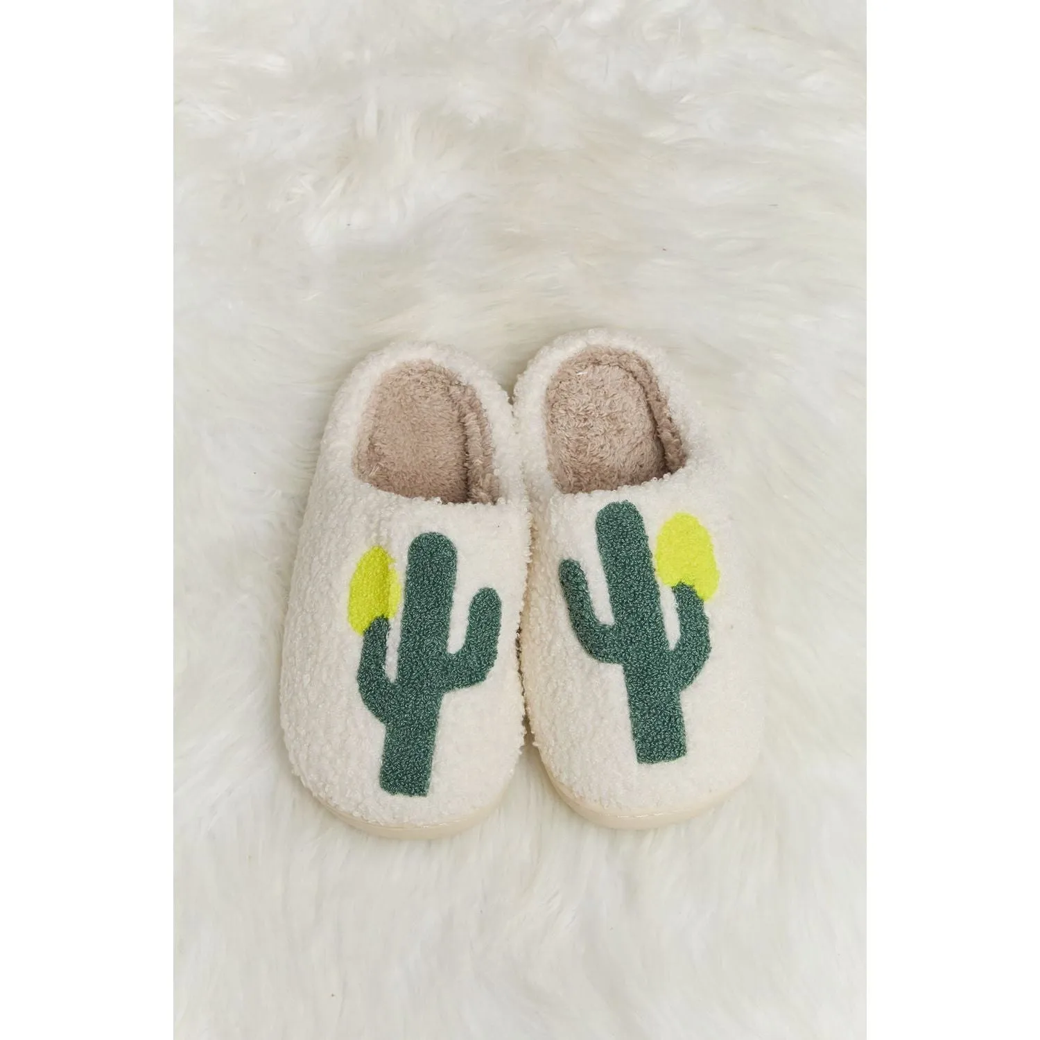 Melody Cactus Plush Slide Slippers