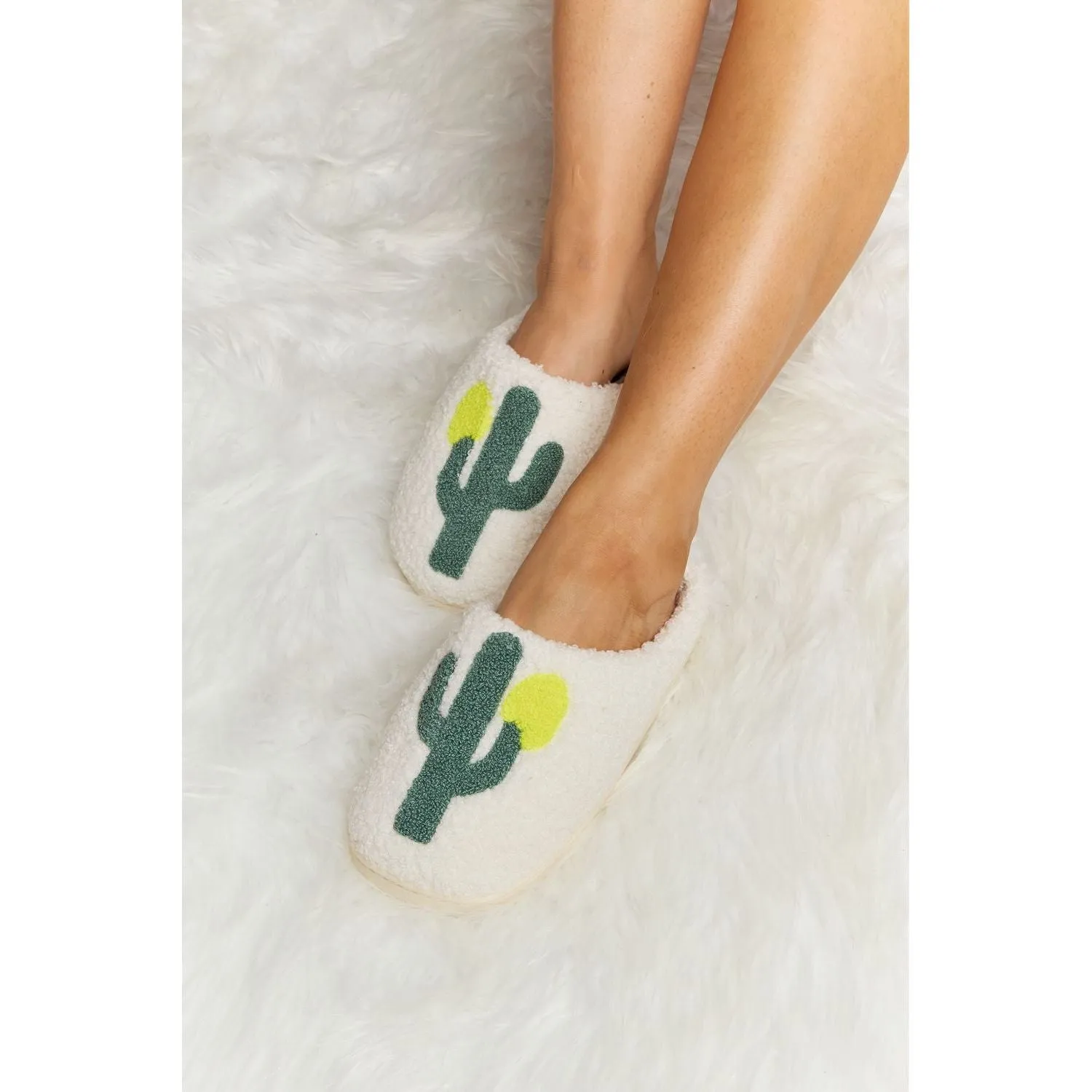 Melody Cactus Plush Slide Slippers