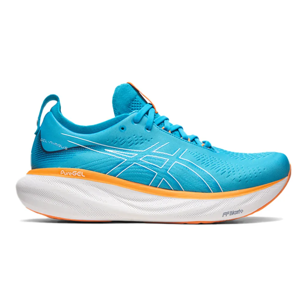 Men's Asics Gel-Nimbus 25, Island Blue/Sun Peach, 10.5 4E Extra Wide